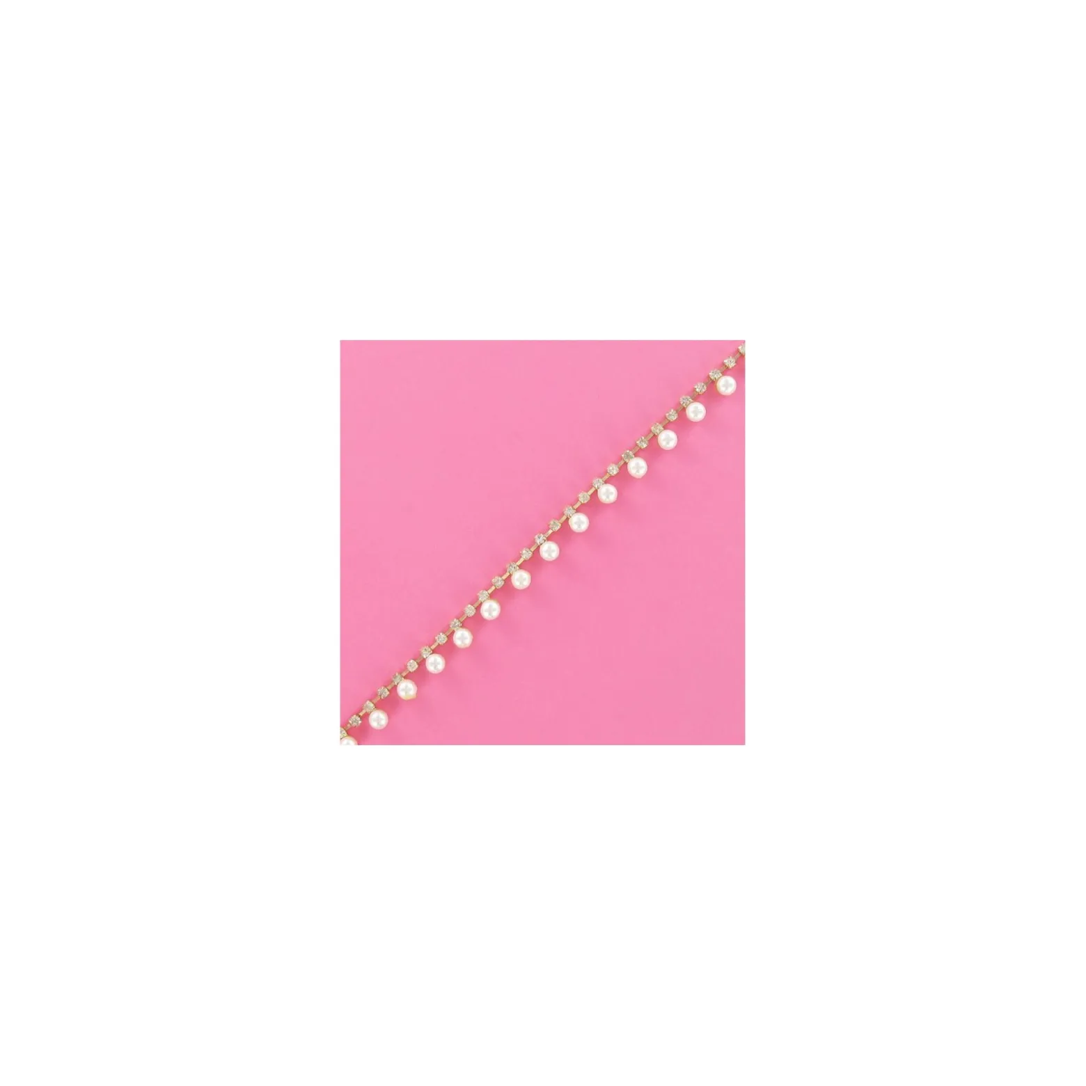 Galon perles et strass doré x 50cm