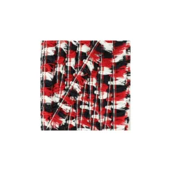 Galon petits pompons à franges - rouge/noir/blanc