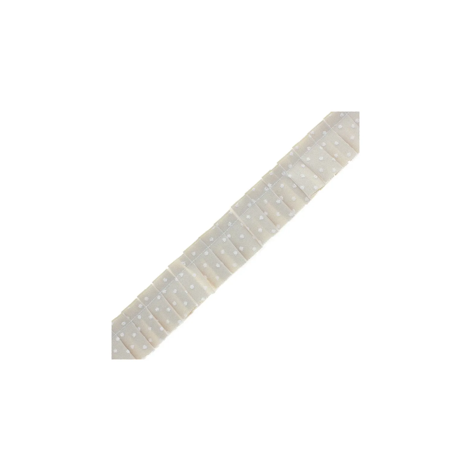 Galon Plissé Tulle Plumetis - Beige x 50cm