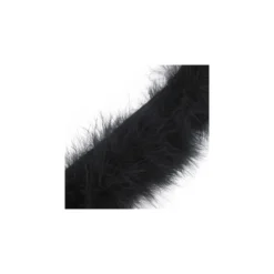 Galon Plumes cheveux d'ange noir x 30cm