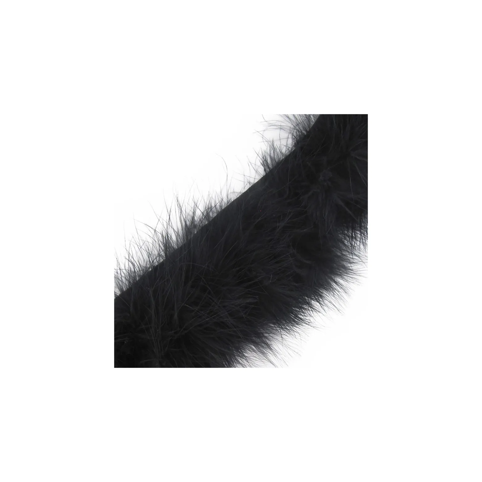 Galon Plumes cheveux d'ange noir x 30cm