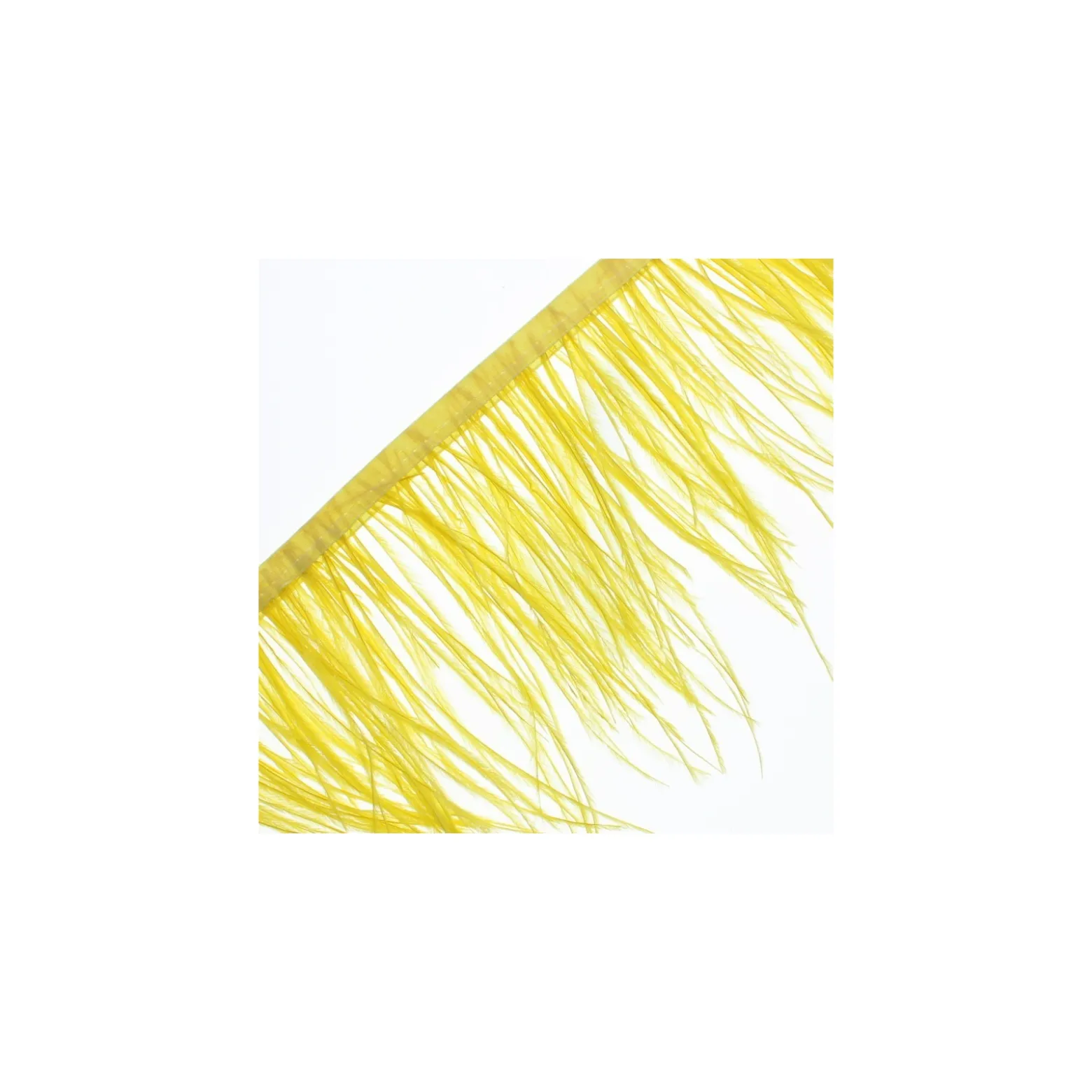 Galon Plumes d'Autruche Rio 14 cm - Jaune x 50cm