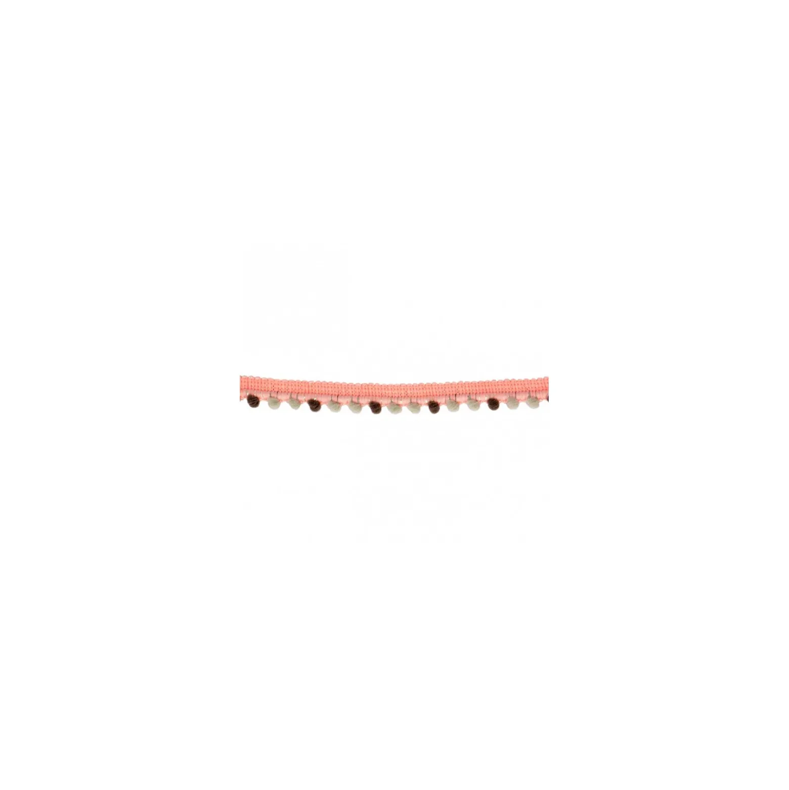 Galon pompon lurex 11 mm - rose