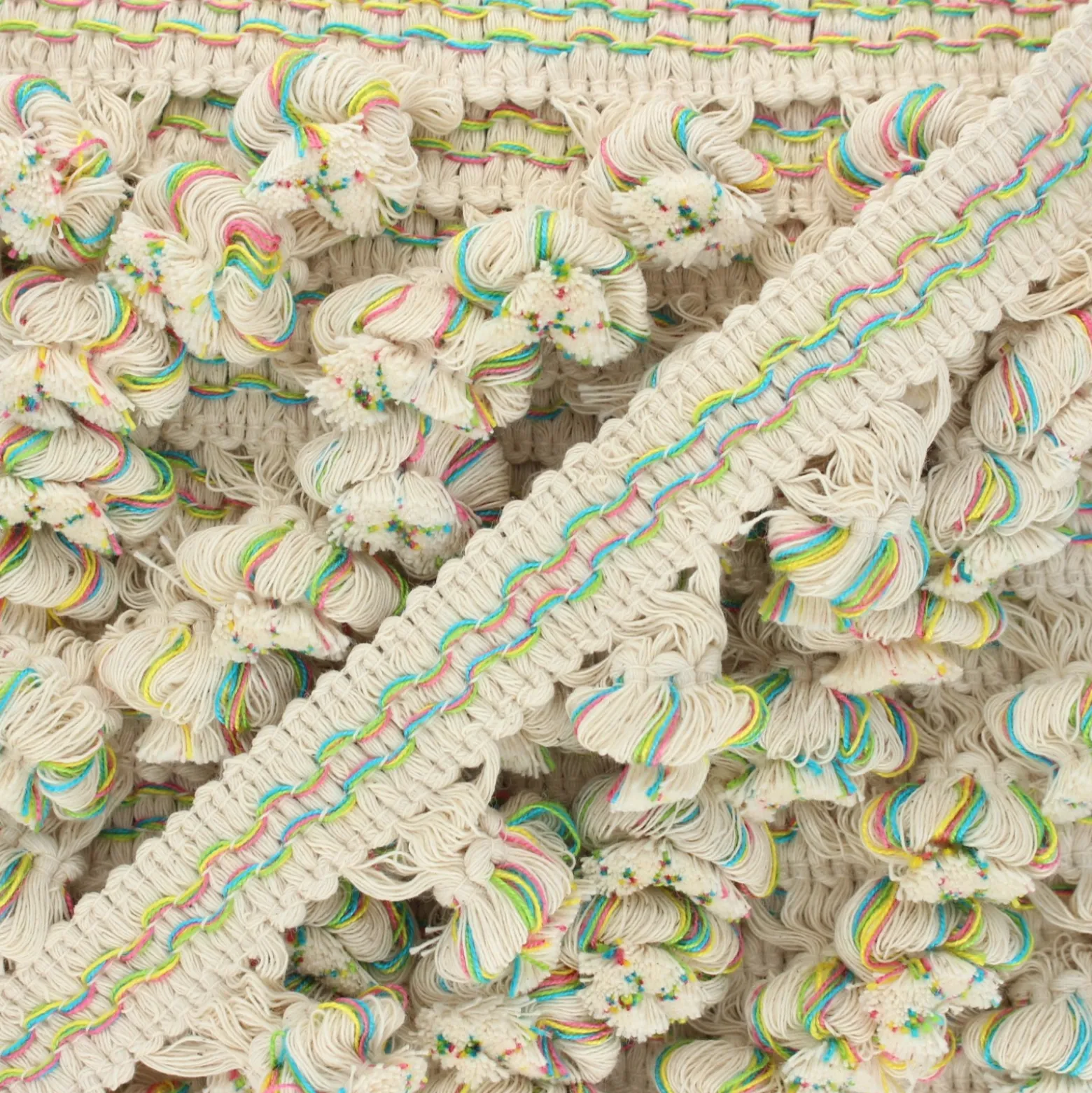 Galon pompon 50 mm Boho - écru x 50cm