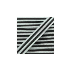 Galon rayures lurex 15 mm - argent/noir
