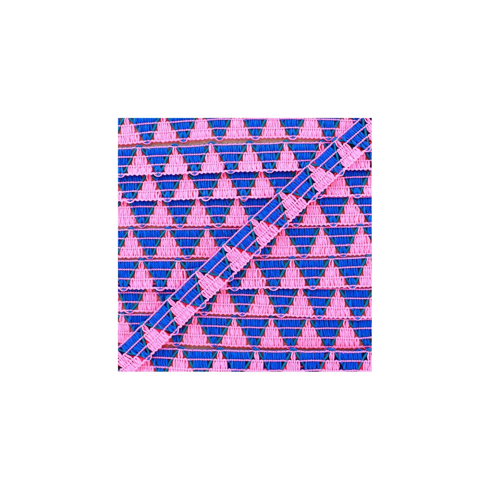 Galon réversible ZigZag - Fuchsia/bleu