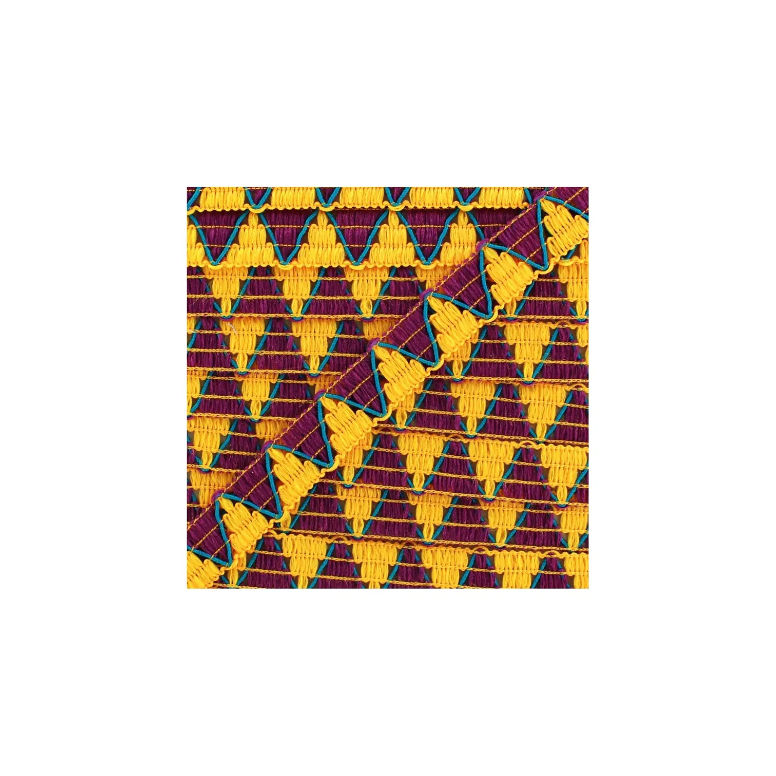 Galon réversible ZigZag - jaune/violet