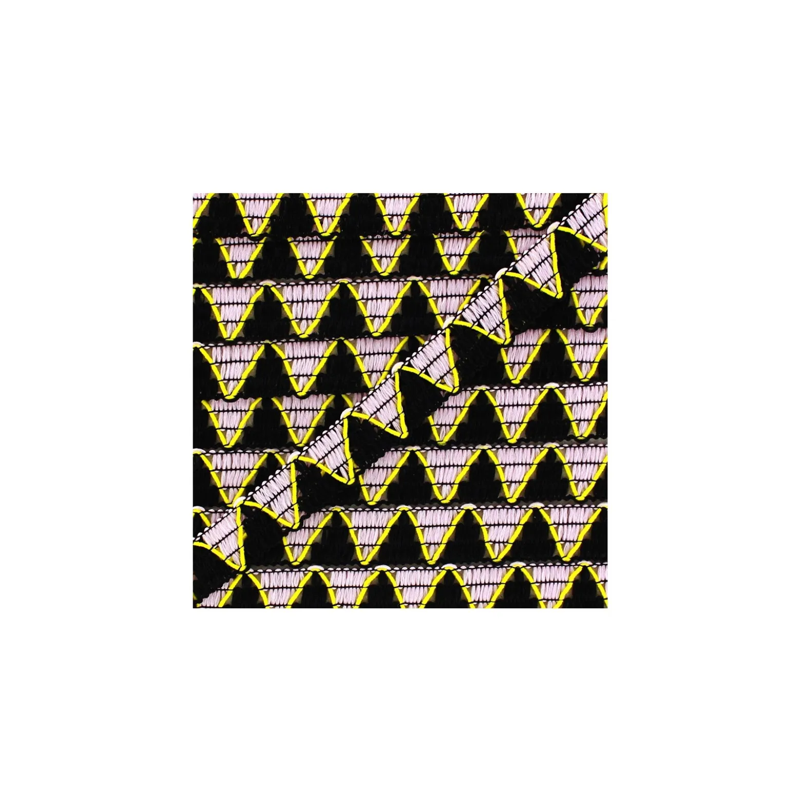 Galon réversible ZigZag - noir/rose clair