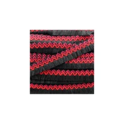 Galon tissé à franges Jamayca - multi noir et rouge