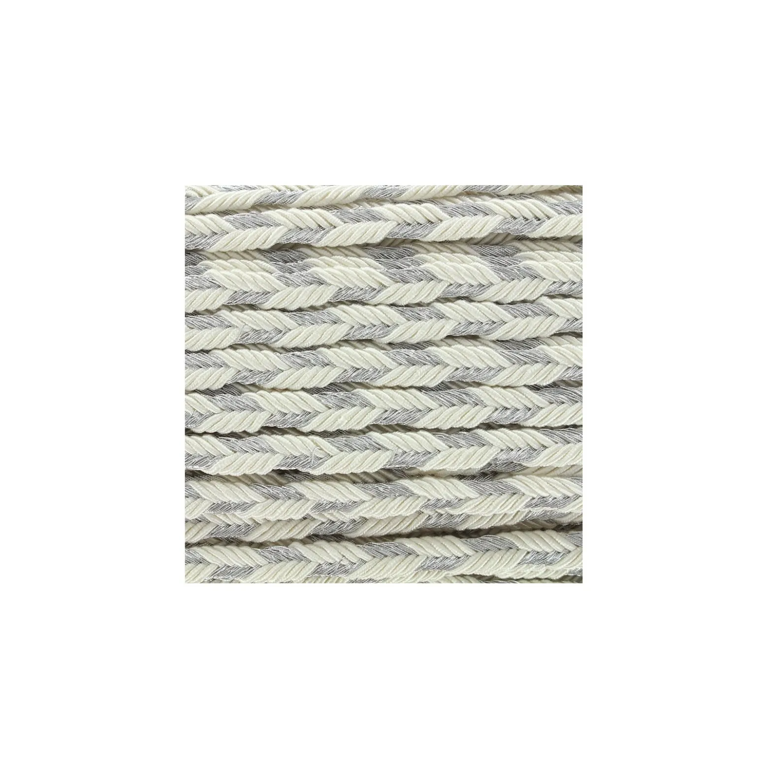 Galon tressé lurex Delicia - écru/argent