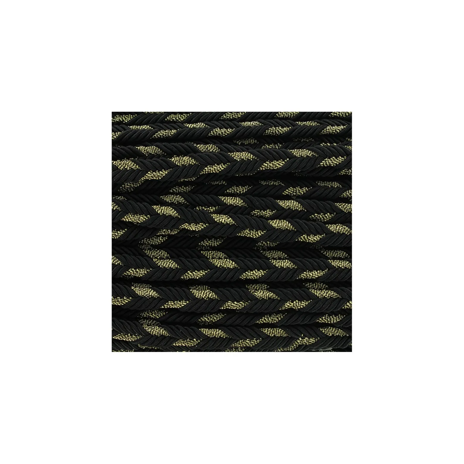 Galon tressé lurex Delicia - noir/doré