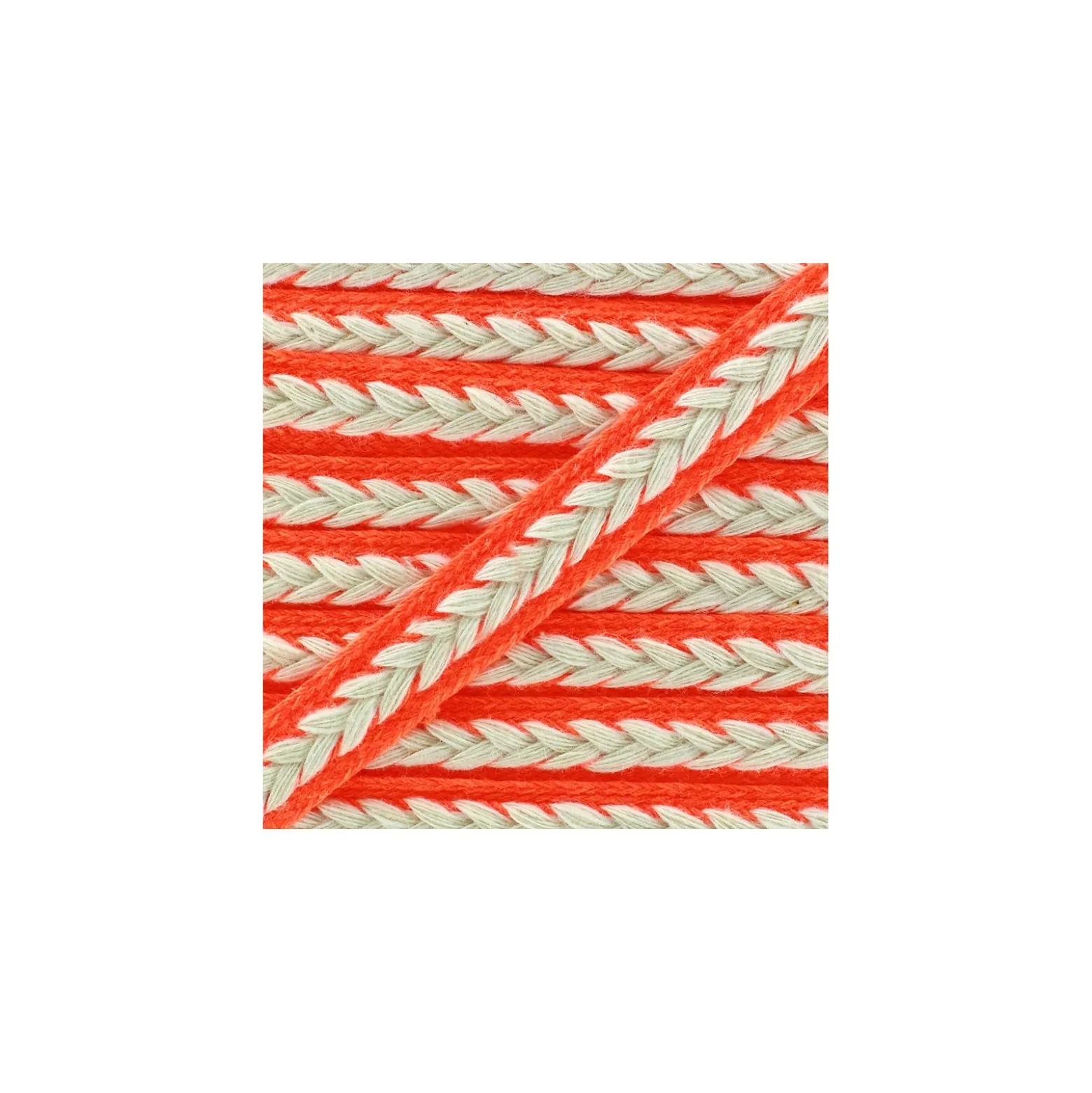 Galon tressé Summer - orange fluo