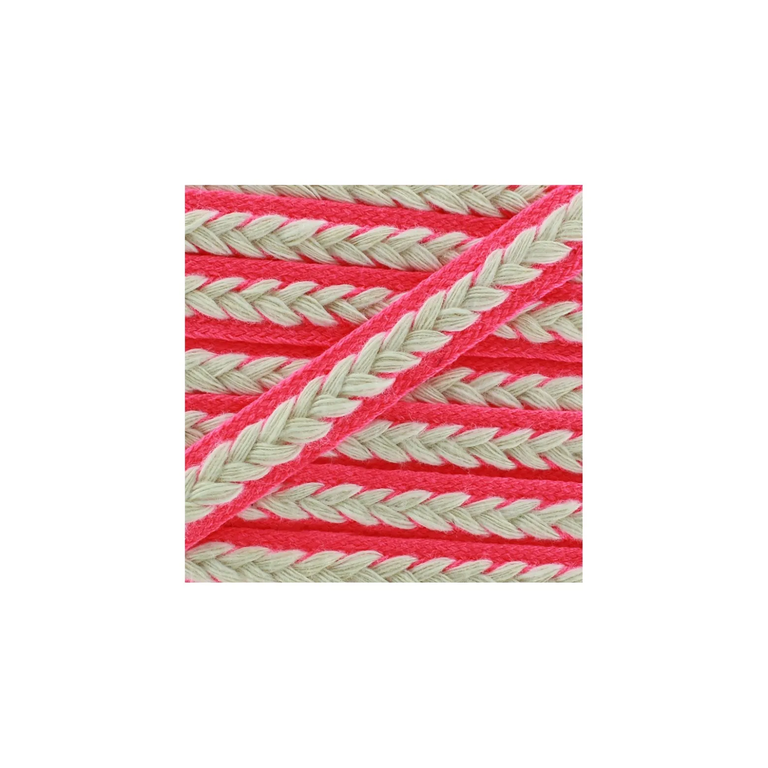 Galon tressé Summer - rose fluo