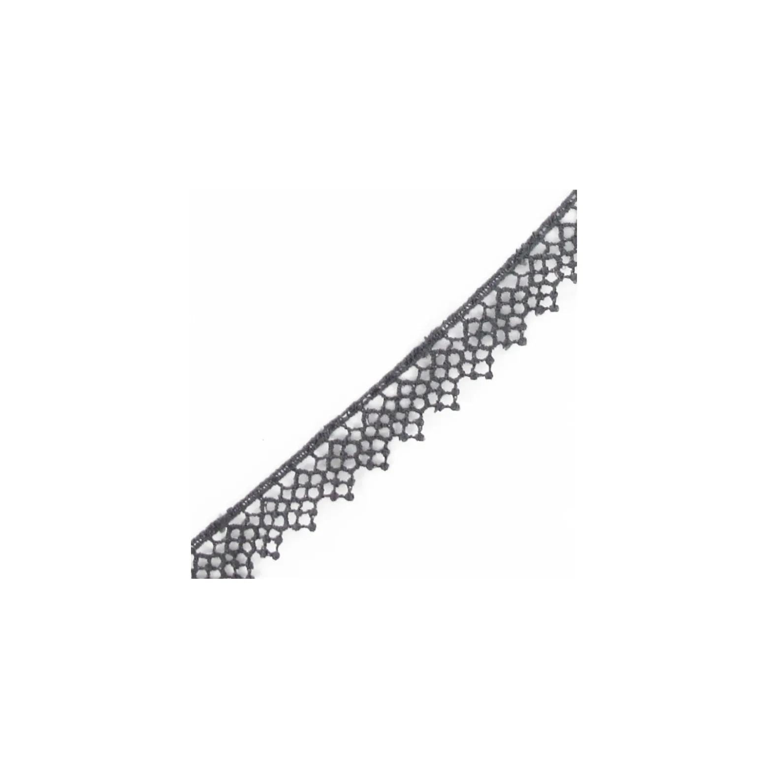 Guipure Fleurs Filet 15 mm Gris