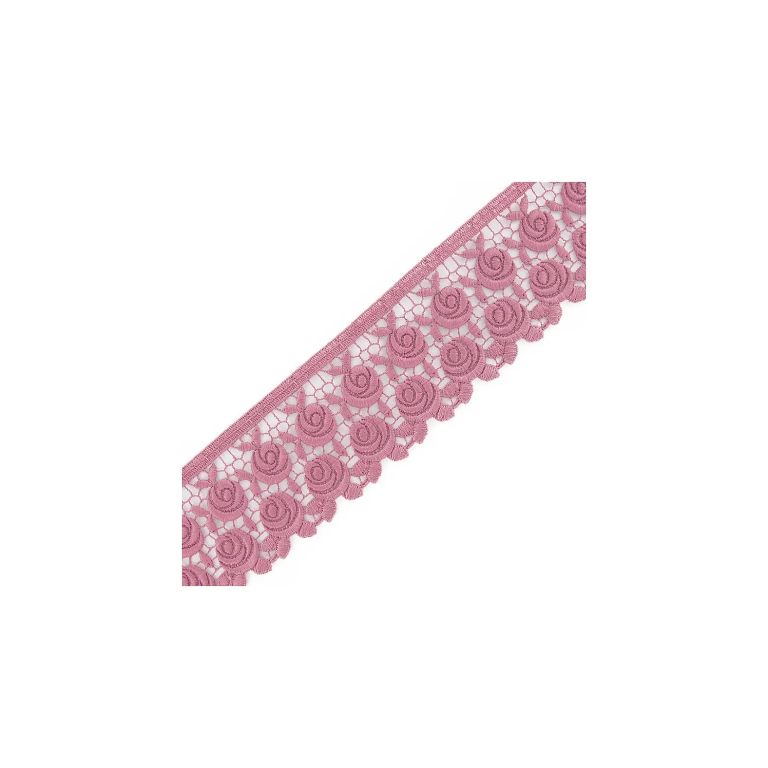 Guipure Fleurs Rosa 60 mm Rose x 50cm