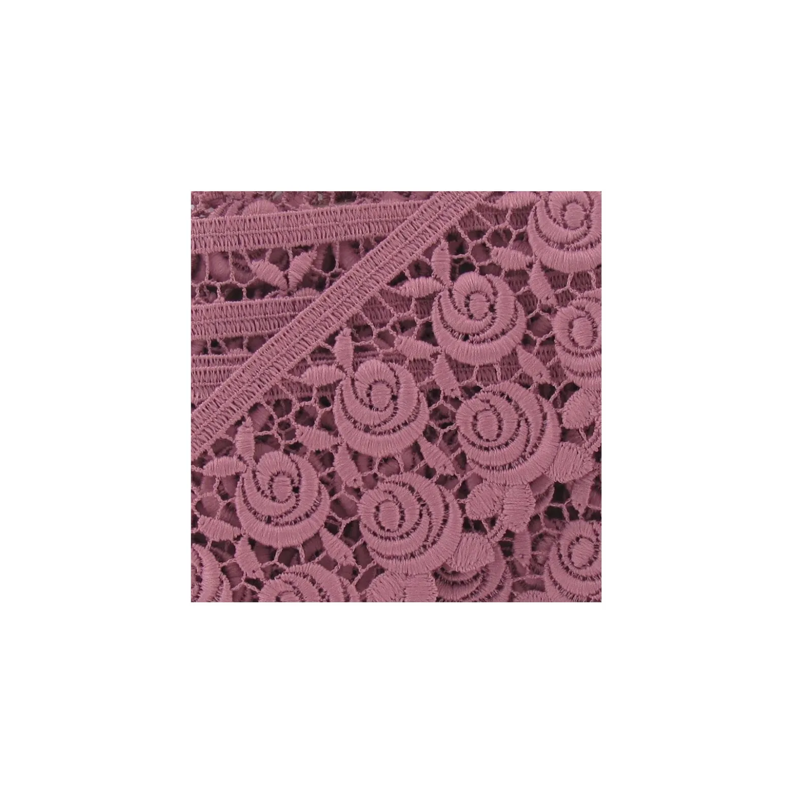 Guipure Fleurs Rosa 60 mm Rose x 50cm