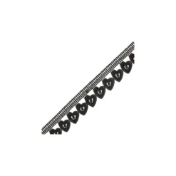 Guipure Hearts 45 mm - Noir
