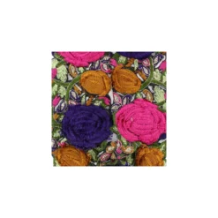 Guipure India Roses velours Rose / Violet x 50cm