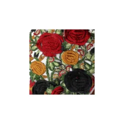 Guipure India Roses velours Rouge / Noir x 50cm