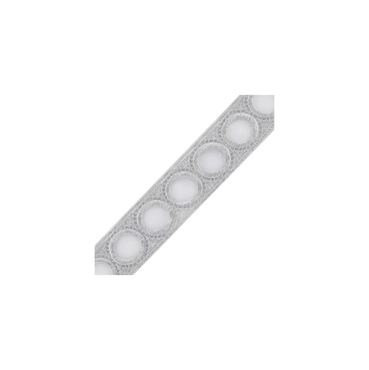 Guipure passe tringle 30mm gris