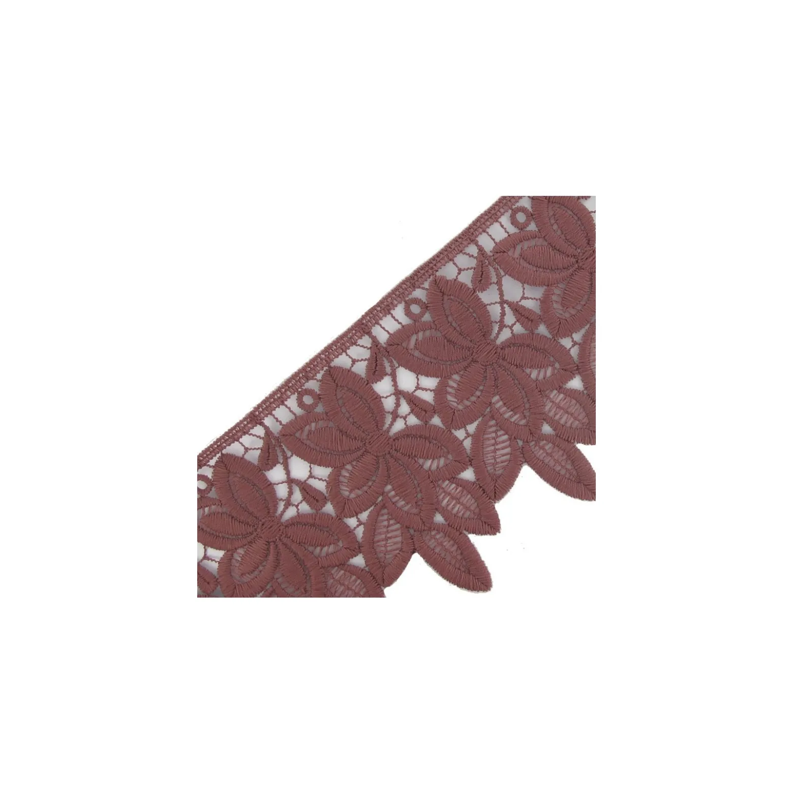 Guipure Polyester Fleurs 105mm Lie de Vin x 50cm