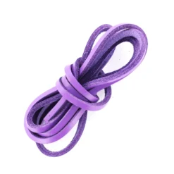 Lacet plat en cuir3 mm - Violet (vendu à l'unité)