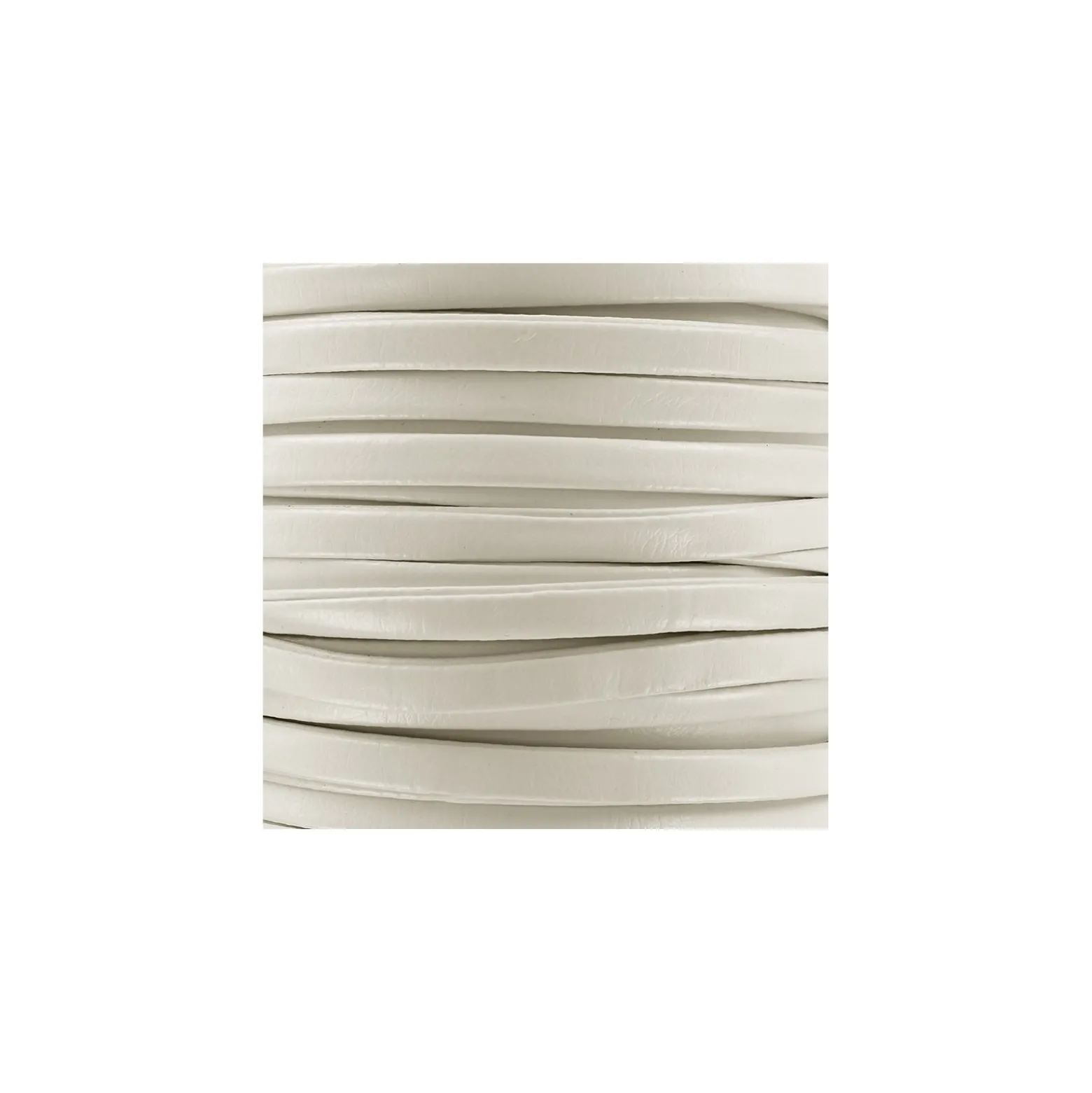 Lacette aspect cuir 5 mm - blanc