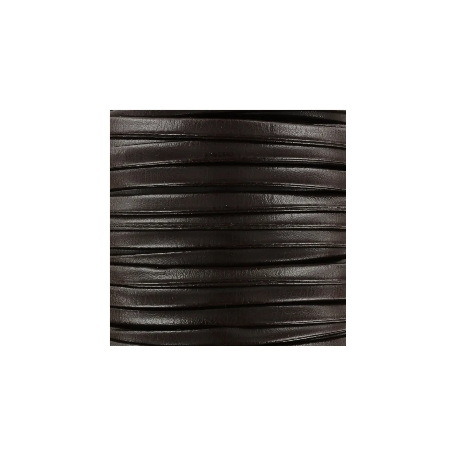 Lacette aspect cuir 5 mm - marron foncé