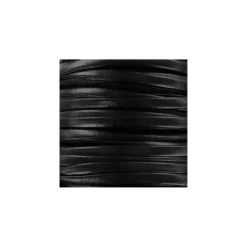 Lacette aspect cuir 5 mm - noir