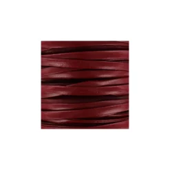 Lacette aspect cuir 5 mm - rouge carmin