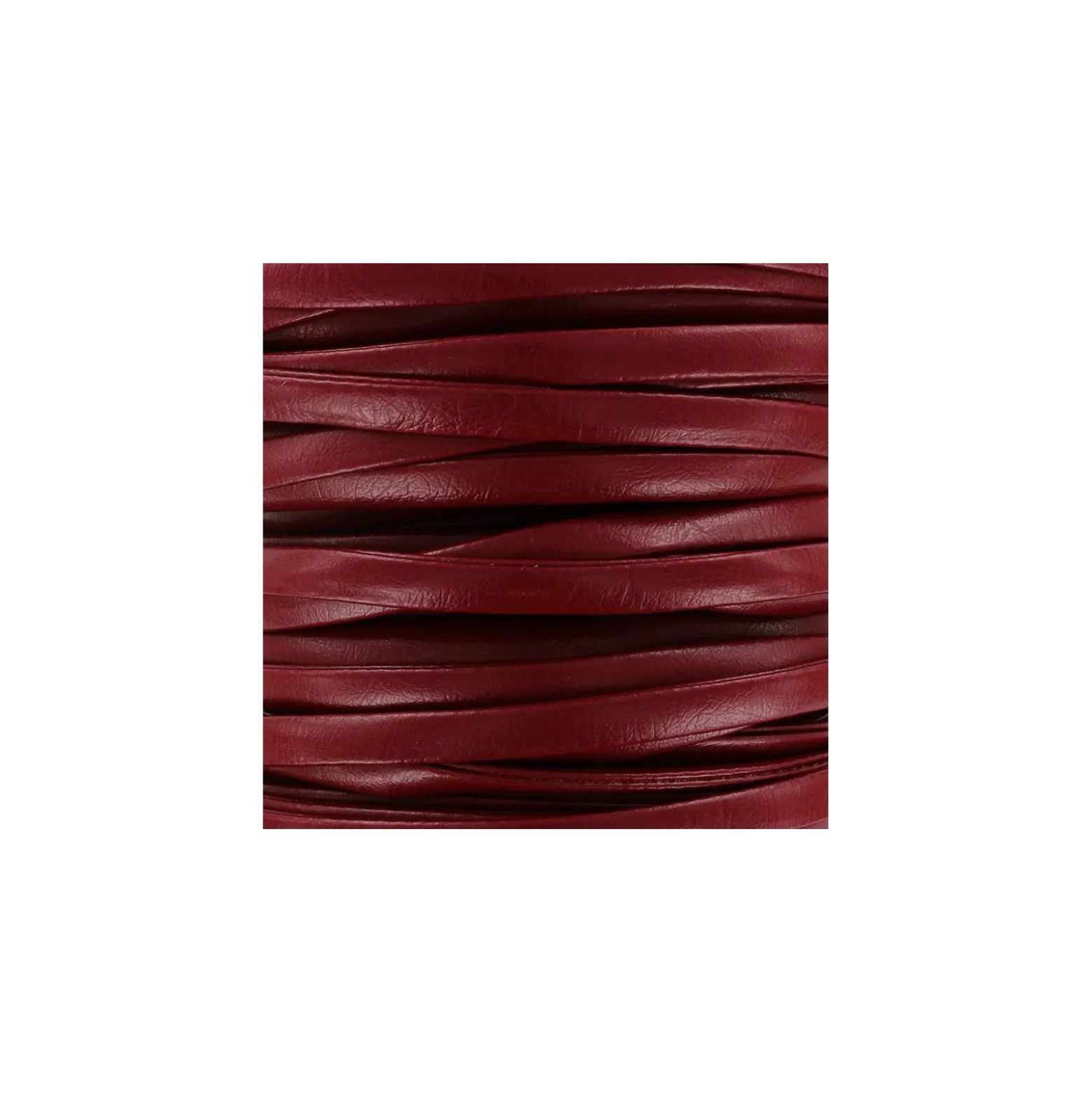 Lacette aspect cuir 5 mm - rouge carmin