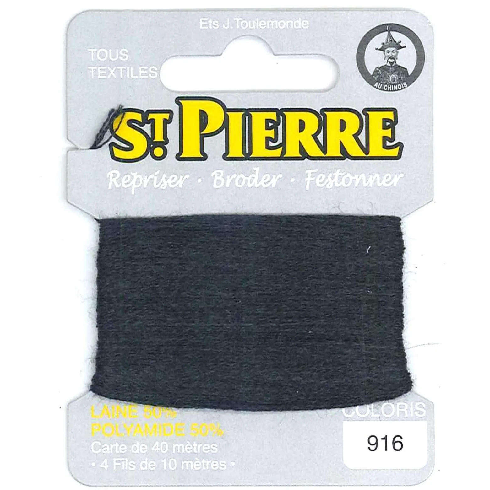 Laine Saint Pierre pour repriser / broder - anthracite n°916