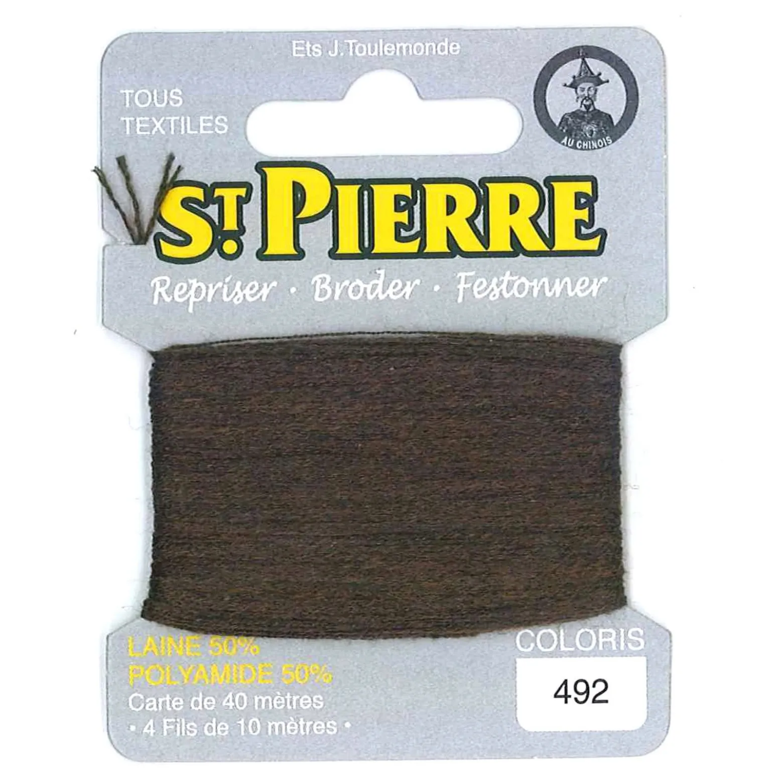 Laine Saint Pierre pour repriser / broder - marron n°492