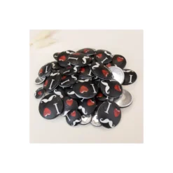 Lot de Boutons Moustaches (sachet de 54 boutons) - noir