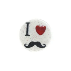 ♥ Lot de Boutons Moustaches (sachet de 39 boutons) - blanc ♥