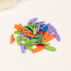 Lot de boutons polyester plumes (sachet de 39 boutons) - multi
