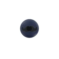 ♥ Lot de Boutons (sachet de 52 boutons Moustache noire sur fond marine) ♥