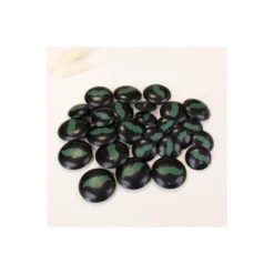 ♥ Lot de Boutons(sachet de 40 boutons Moustache verte sur fond noir) ♥