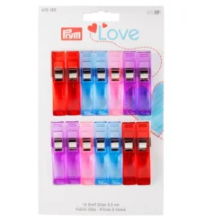 Lot de 14 Longues Pinces à Tissus Prym Love