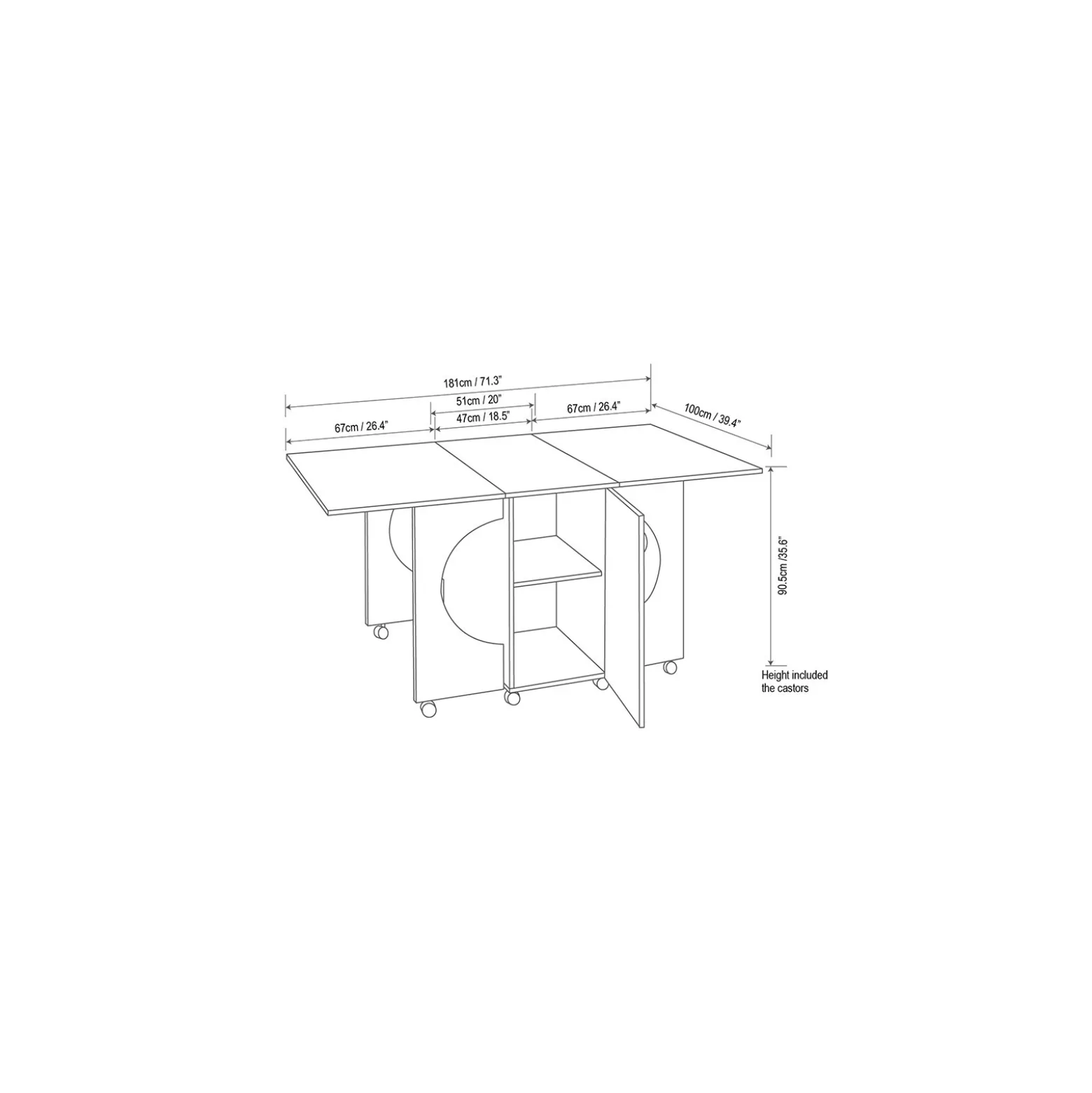 Meuble table de coupe de couture