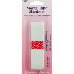 Monte jupe 25 mm blanc long.1 m - Couture loisirs