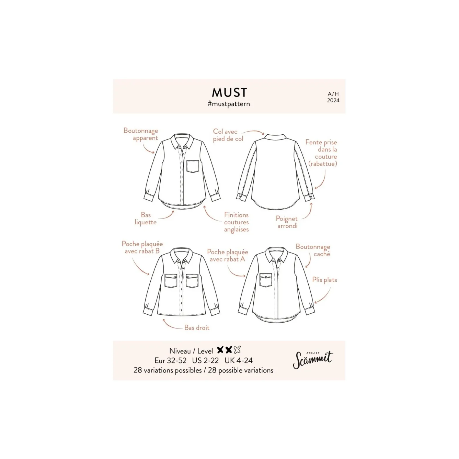 Patron Atelier Scämmit Chemise - Must