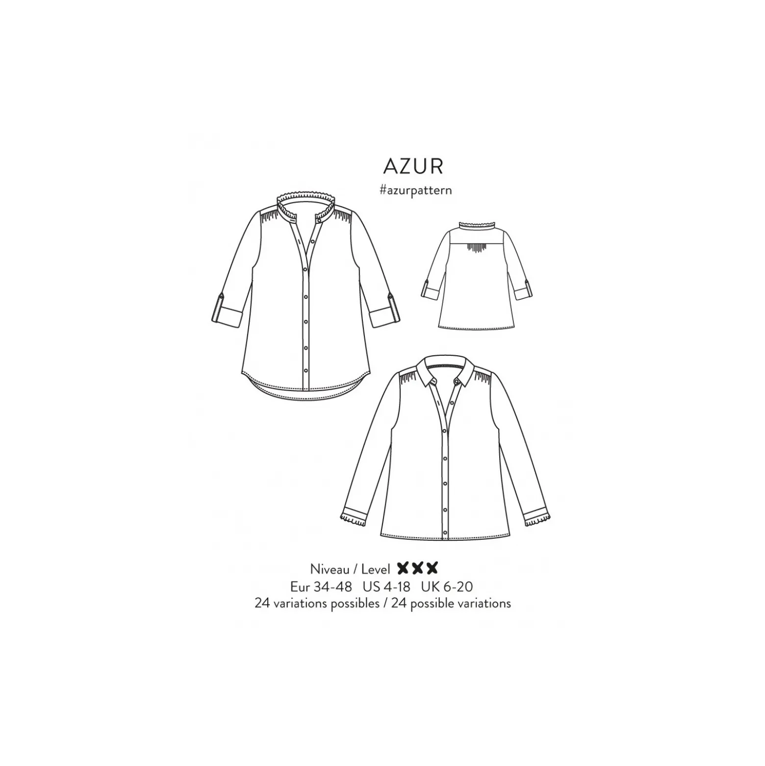 Patron Atelier Scämmit Chemise robe - Azur