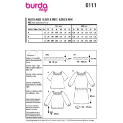 Patron blouse et robe Femme - Burda n°6111