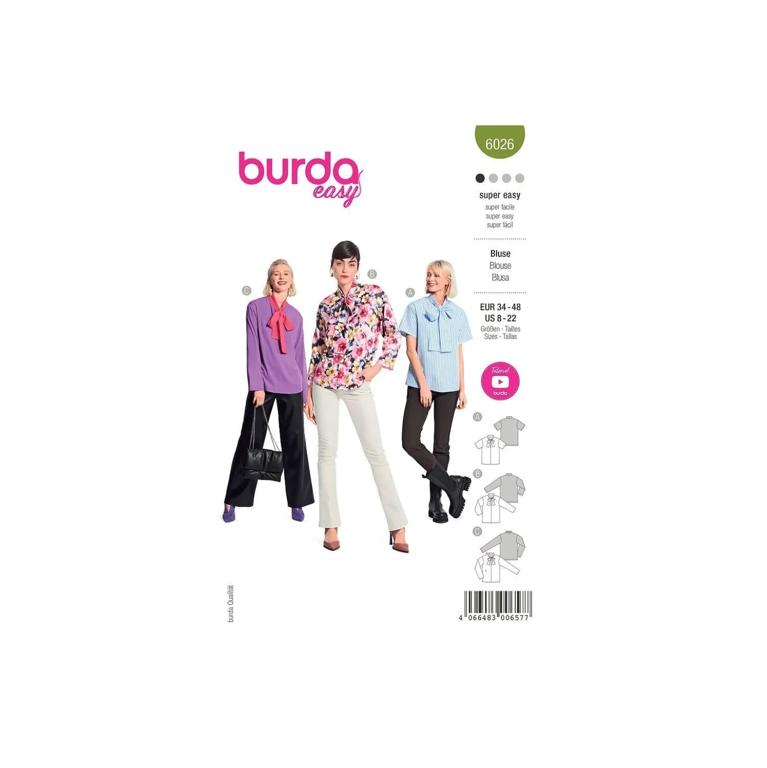 Patron blouse femme - Burda n°6026
