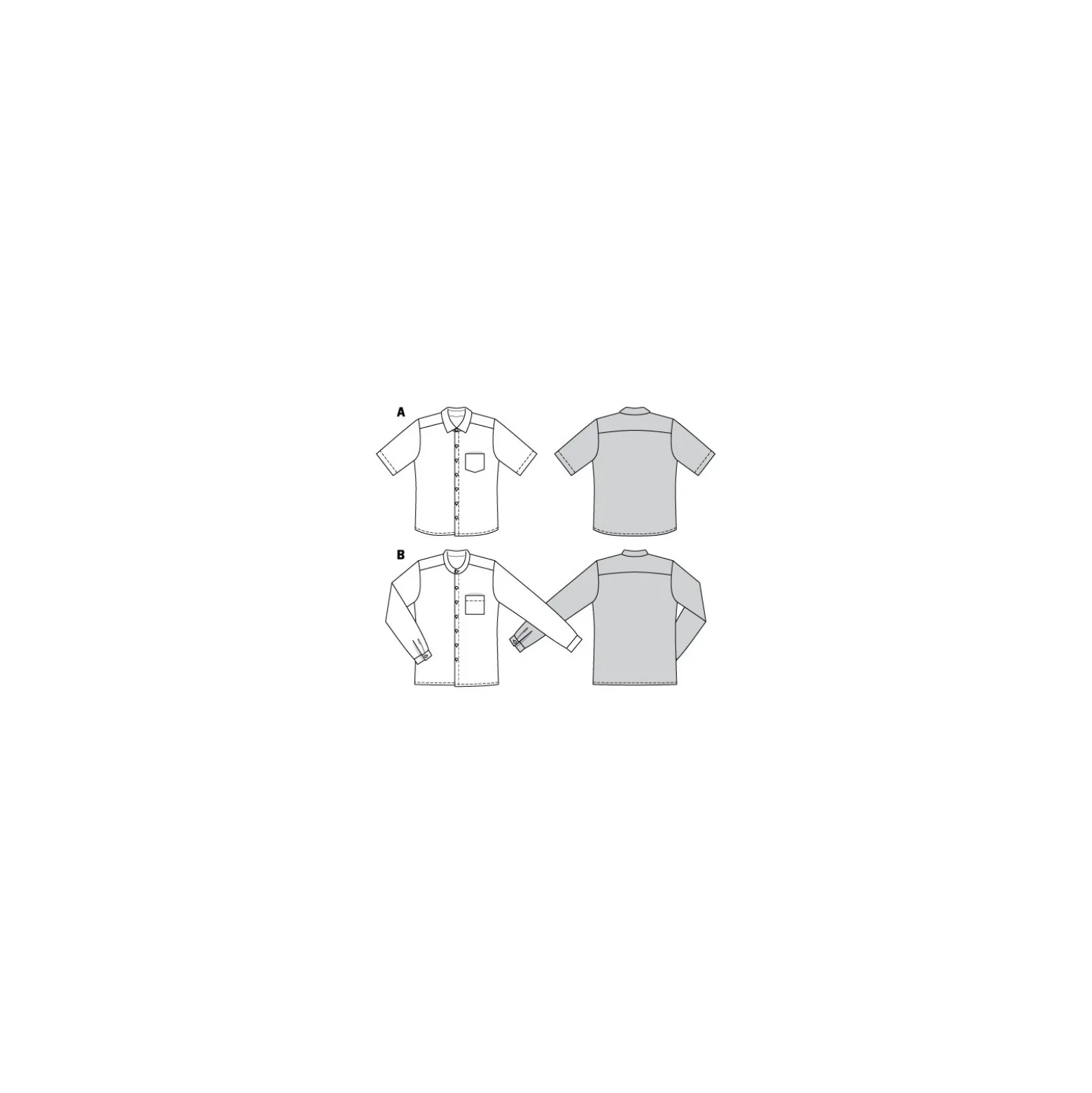 Patron Chemise Col Droit Homme Burda N°6349