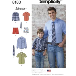 Patron chemise Homme et Enfant - Simplicity n°8180