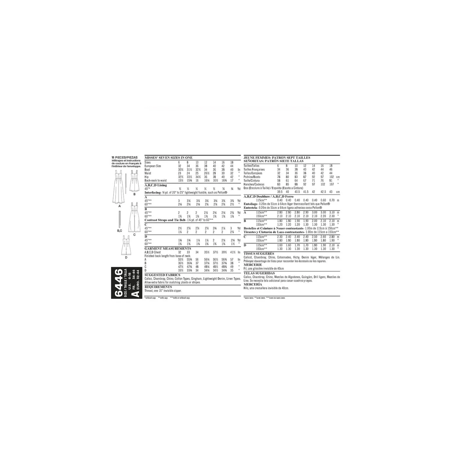 Patron Combinaison Encolure Carré Femme - New Look 6446