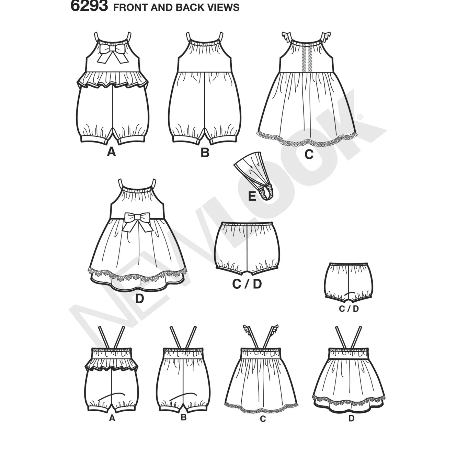 Patron Combishort Dos Nu Bébé - New Look 6293