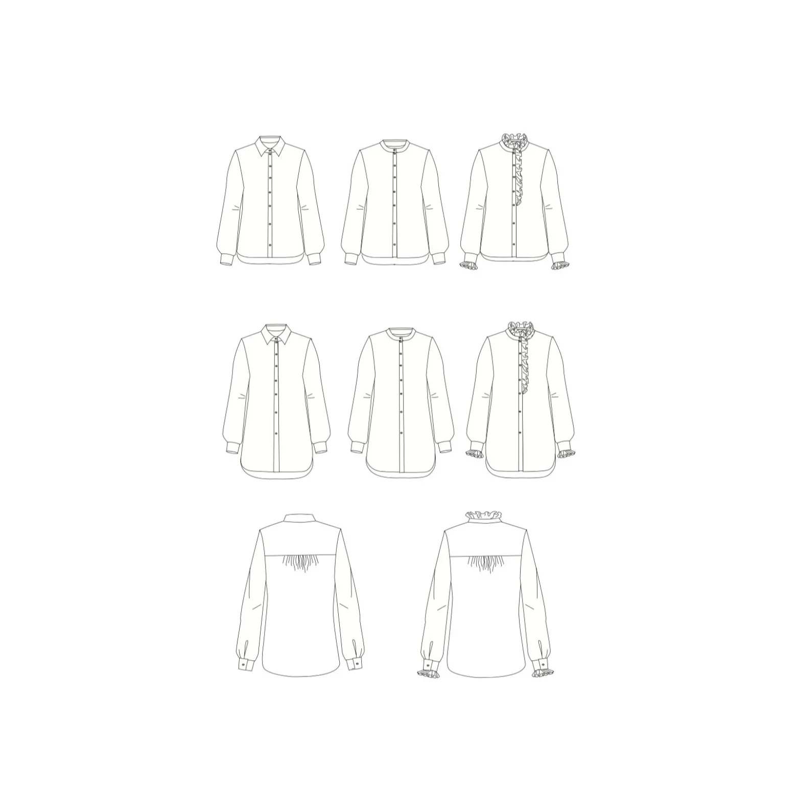 Patron Couture Générale chemise / robe - Jean & col (PDF)